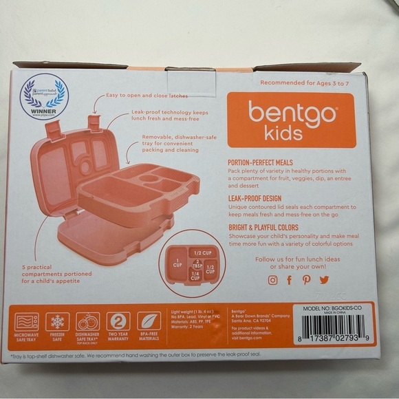 Bentgo kids Lunch box container Coral - Picture 5 of 6